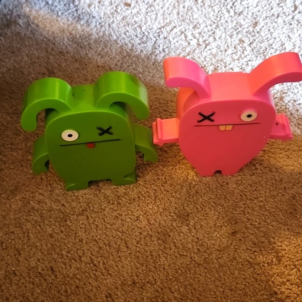UGLY DOLLS Plastic Decor/Toy, VGUC, Pink and Green